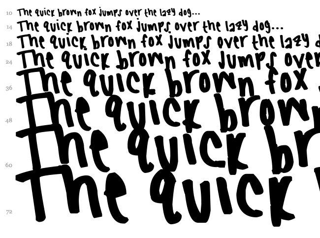 Black Jack font waterfall